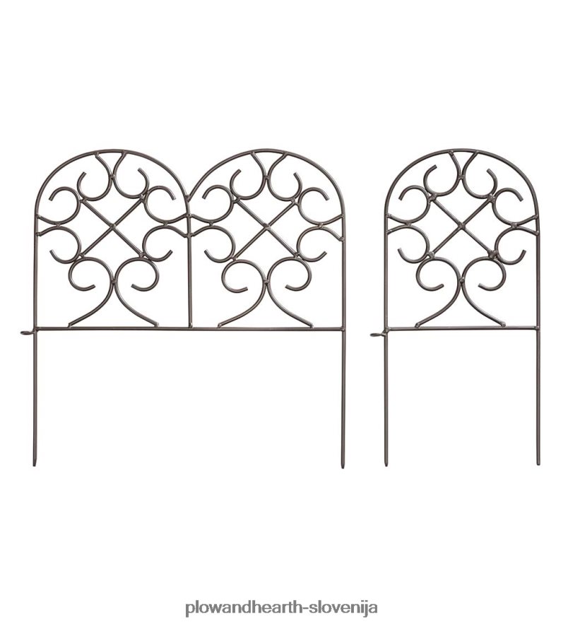 zvit rob iz kovanega železa z brušenimi vložki in bronziranim zaključkom Plow & Hearth 2V4608670 dvorišče & vrt