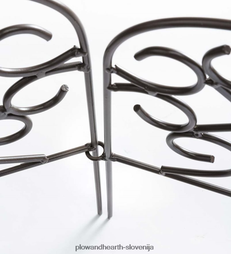 zvit rob iz kovanega železa z brušenimi vložki in bronziranim zaključkom Plow & Hearth 2V4608670 dvorišče & vrt