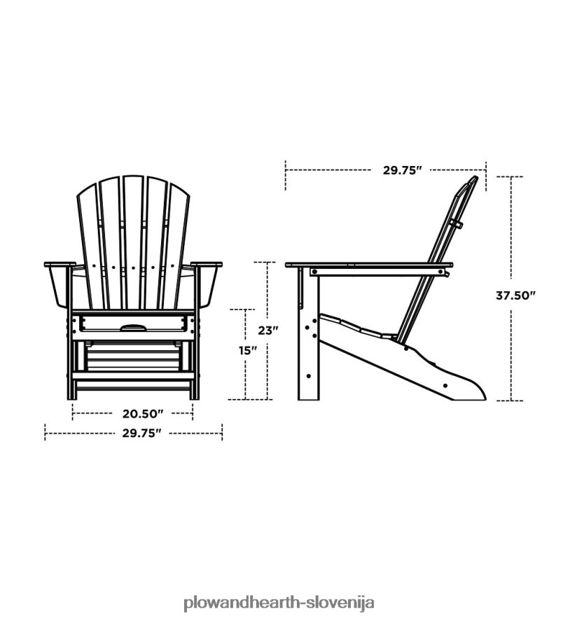 adirondack pohištvo iz poliwooda Plow & Hearth 2V4608679 dvorišče & vrt