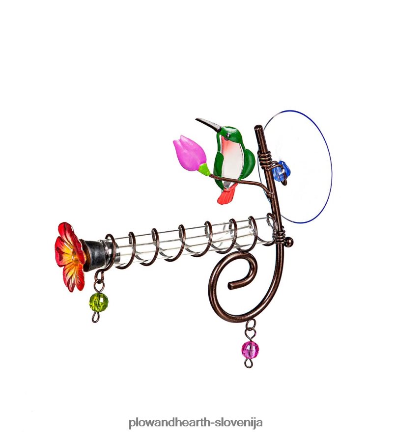 krmilnica za kolibrije na oknu s cvetjem Plow & Hearth 2V4608787 dvorišče & vrt