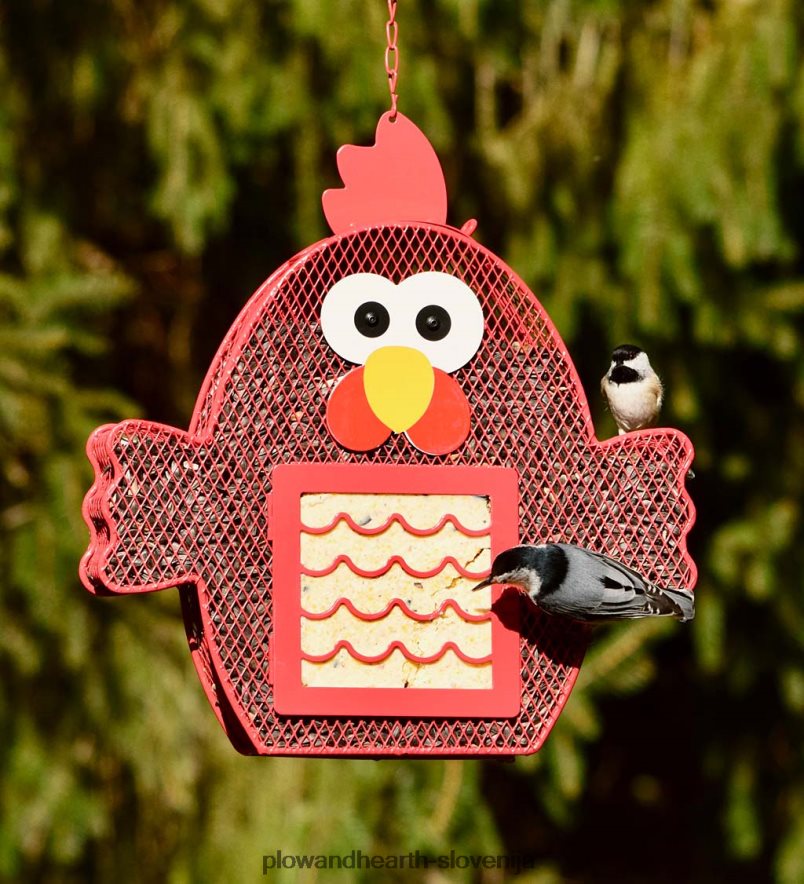 ptičja krmilnica z dvojnim semenom rdečega piščanca Plow & Hearth 2V4608772 dvorišče & vrt