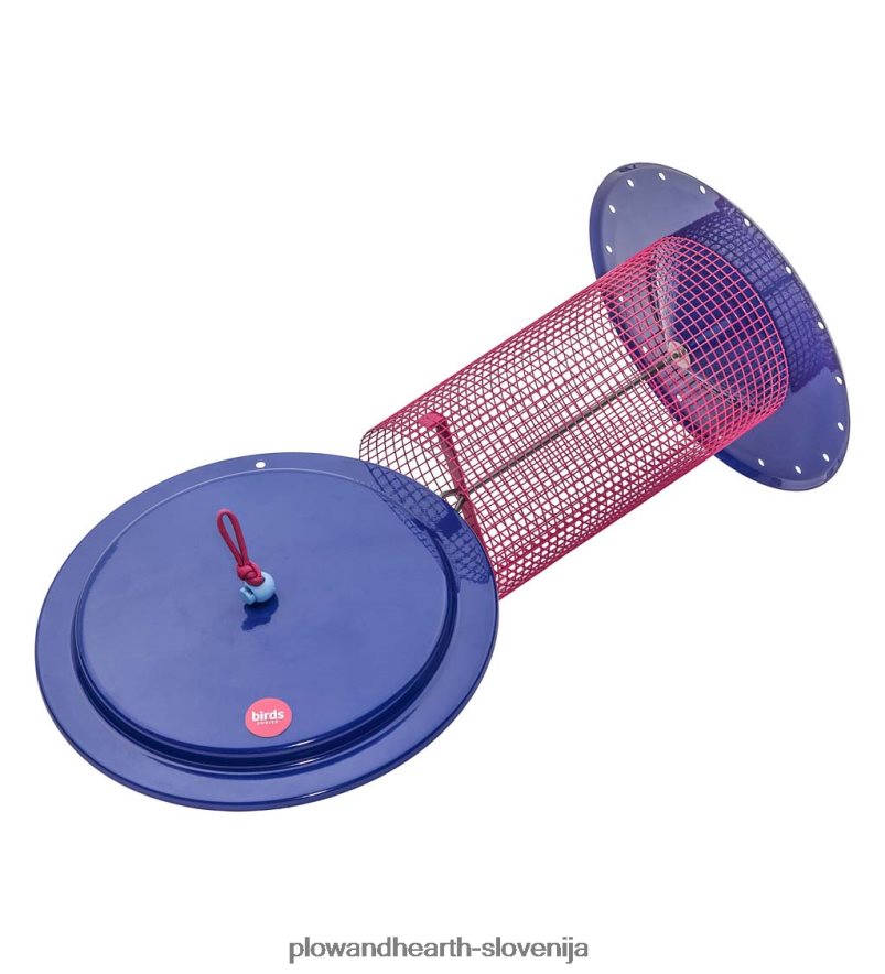 velika kovinska ptičja krmilnica s sončničnimi semeni - modra Plow & Hearth 2V4608777 dvorišče & vrt