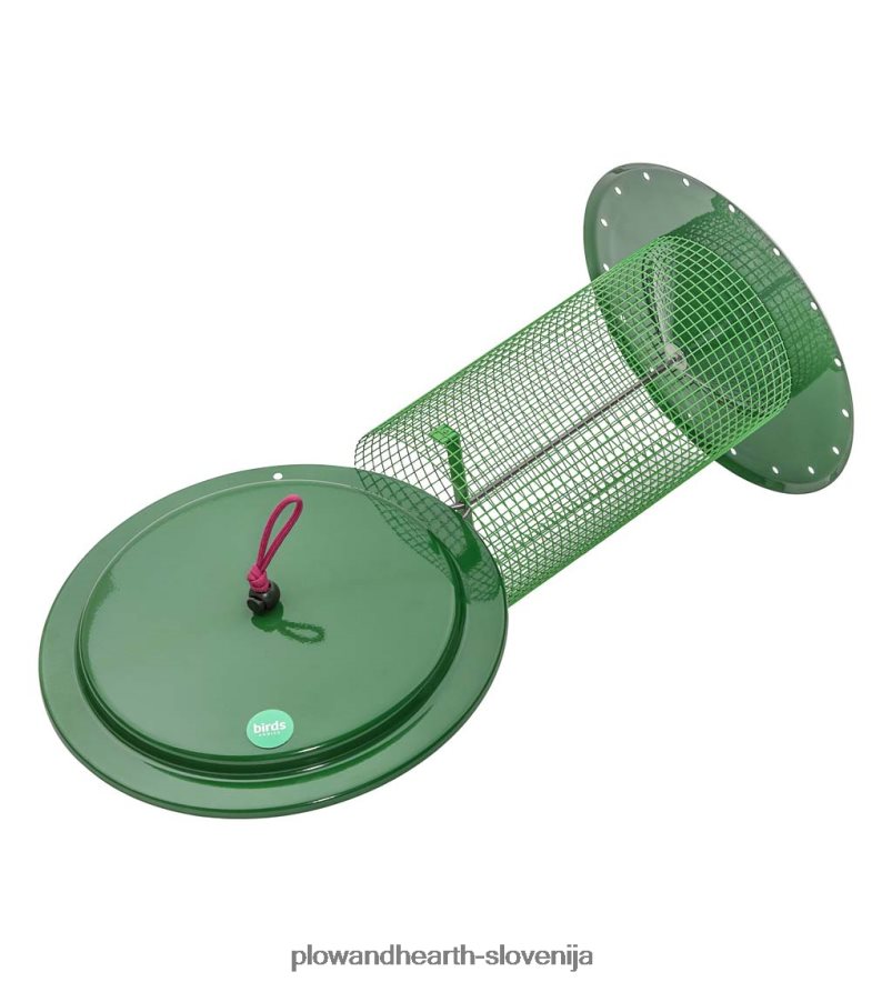 velika kovinska ptičja krmilnica s sončničnimi semeni - modra Plow & Hearth 2V4608777 dvorišče & vrt