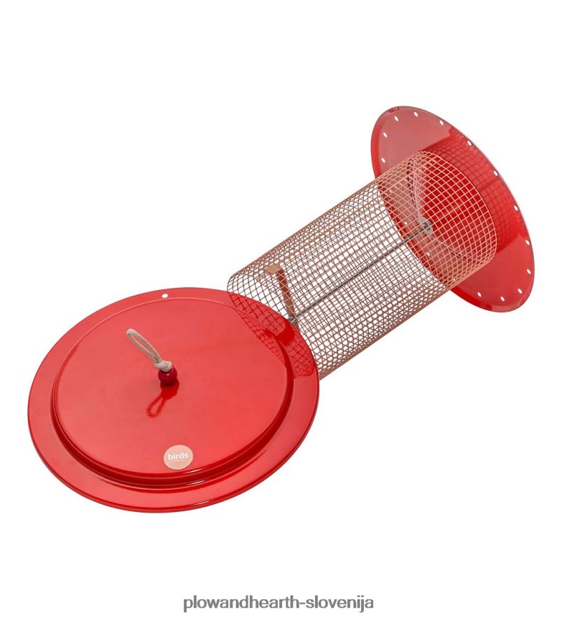 velika kovinska ptičja krmilnica s sončničnimi semeni - modra Plow & Hearth 2V4608777 dvorišče & vrt