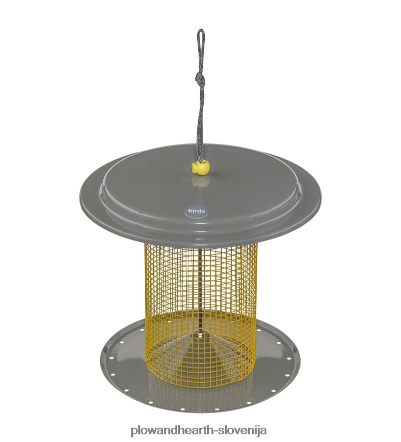 velika kovinska ptičja krmilnica s sončničnimi semeni - modra Plow & Hearth 2V4608777 dvorišče & vrt