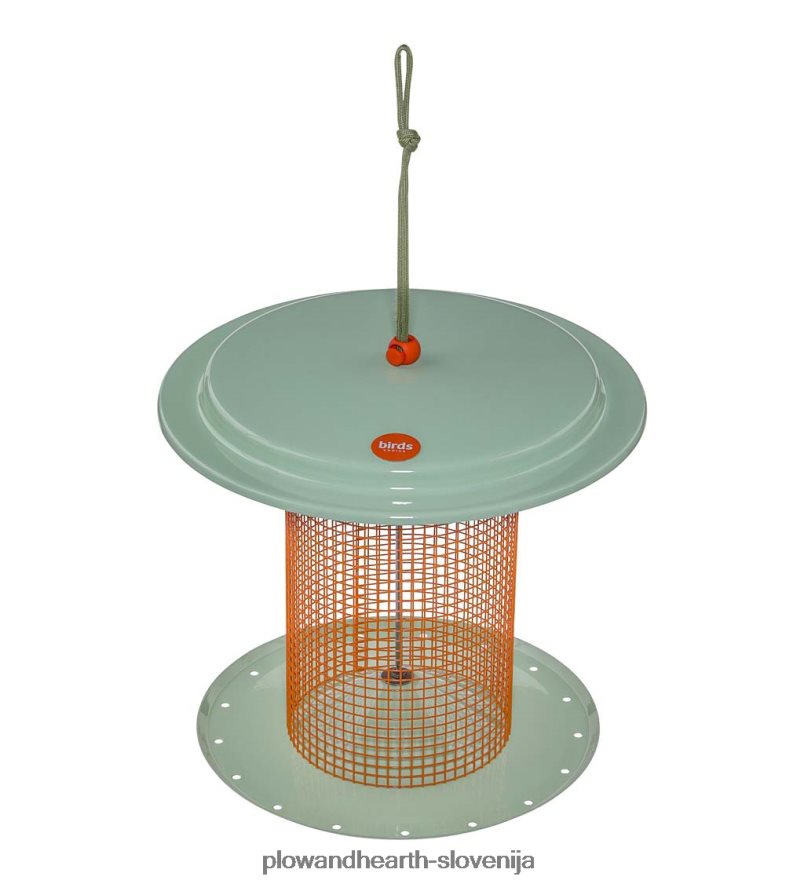 velika kovinska ptičja krmilnica s sončničnimi semeni - modra Plow & Hearth 2V4608777 dvorišče & vrt
