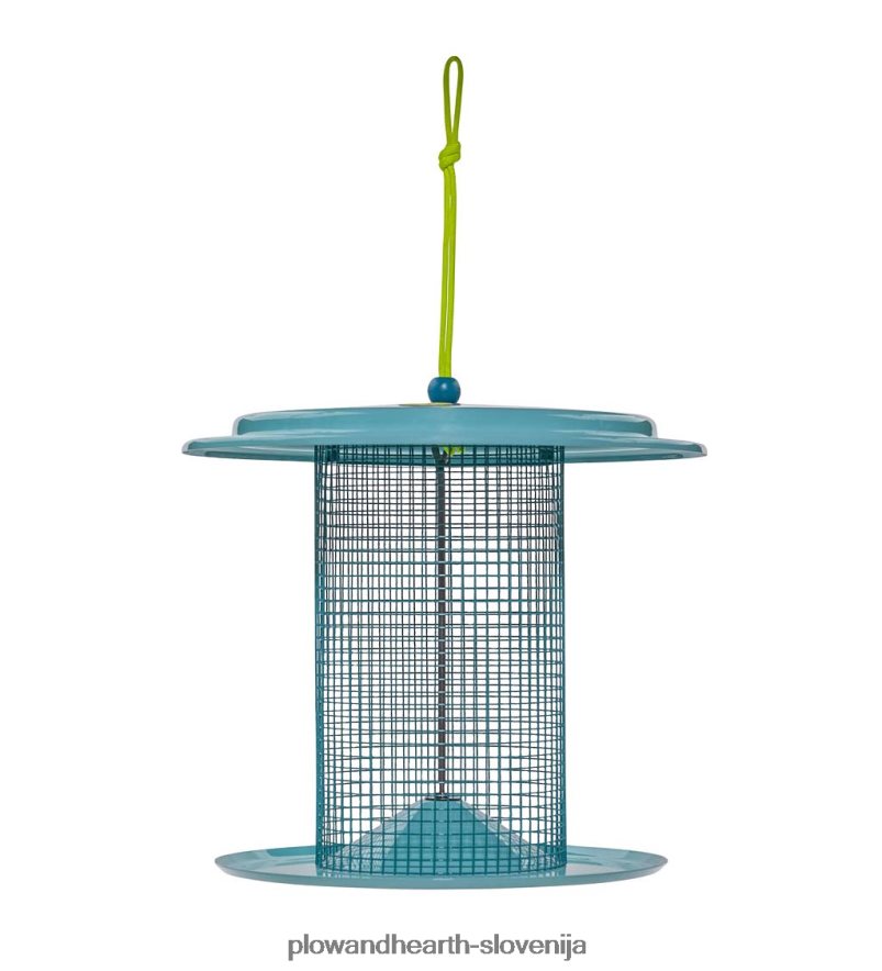 velika kovinska ptičja krmilnica s sončničnimi semeni - modra Plow & Hearth 2V4608777 dvorišče & vrt