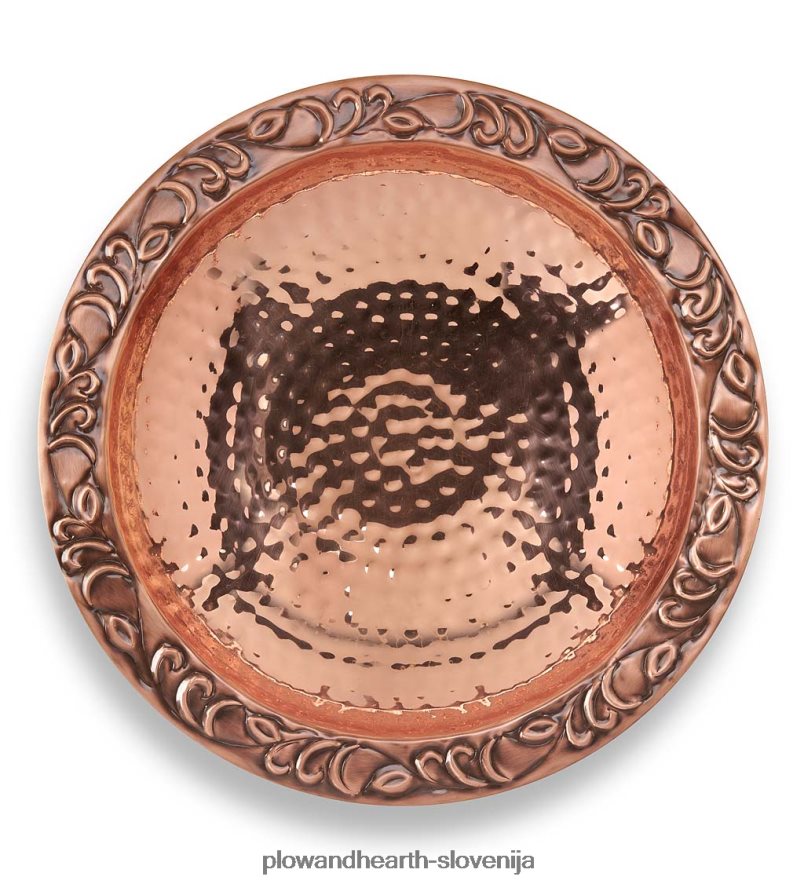 ptičja kopel iz čistega bakra na prašno lakiranem jeklenem drogu s trdnim trikrakim drogom Plow & Hearth 2V4608830 dvorišče & vrt