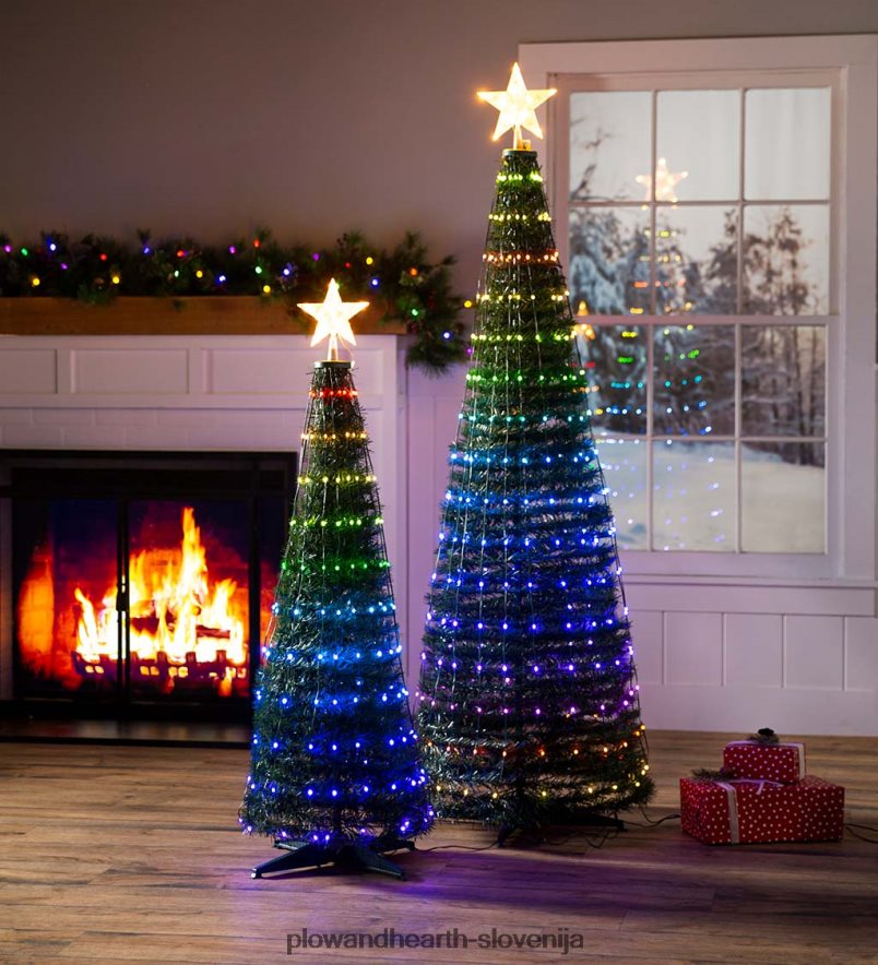 notranja/zunanja božična jelka z večbarvnimi lučkami, 71 Plow & Hearth 2V460824 dvorišče & vrt