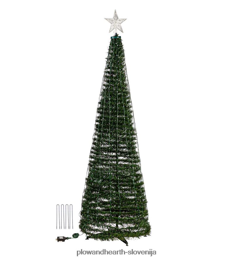 notranja/zunanja božična jelka z večbarvnimi lučkami, 71 Plow & Hearth 2V460824 dvorišče & vrt