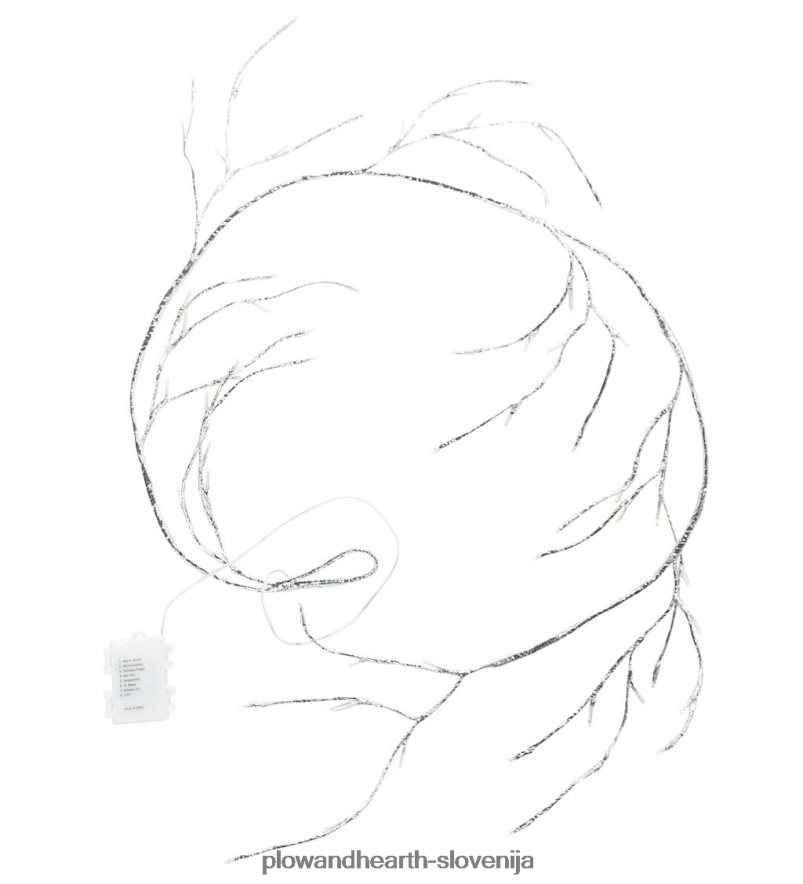 srebrna kovinska girlanda za notranjo/zunanjo uporabo z lučkami z dvojno funkcijo Plow & Hearth 2V460829 dvorišče & vrt