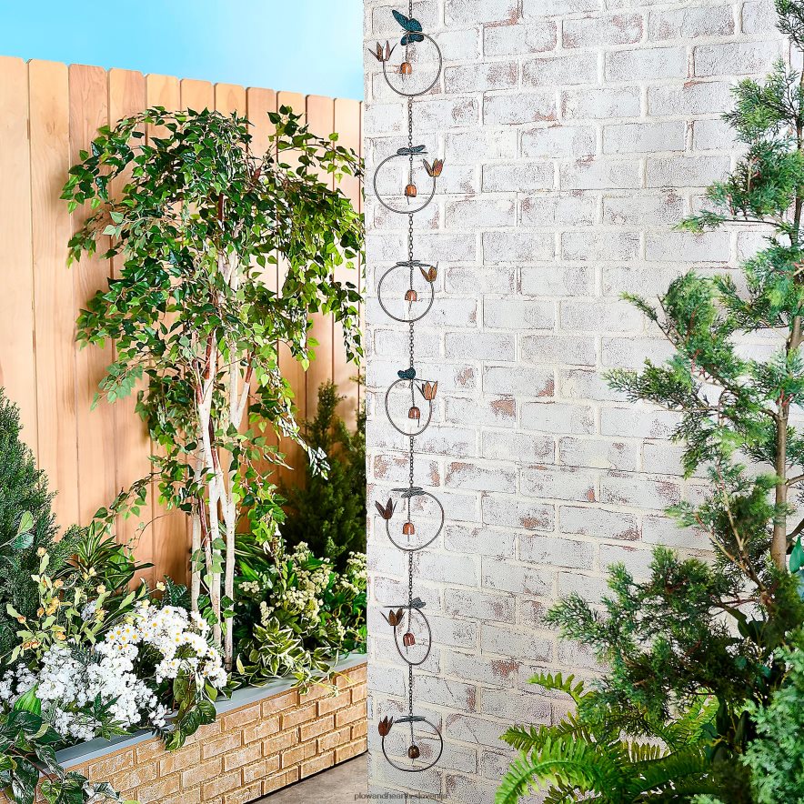 70 viseča vrtna dežna veriga z zvončki - metulj Plow & Hearth 2V4608146 dvorišče & vrt