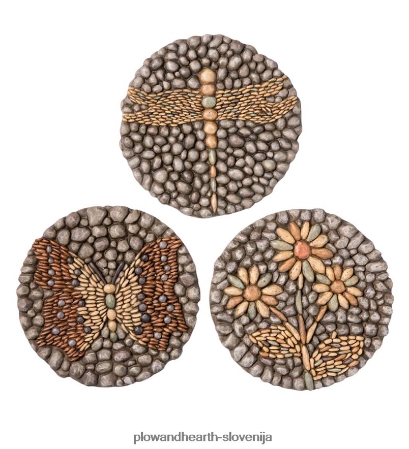 kamenčki iz smole, komplet 3 Plow & Hearth 2V460889 dvorišče & vrt