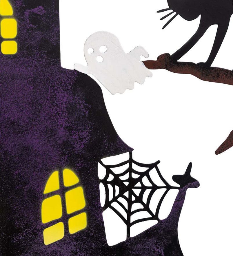 kovinske rešetke za noč čarovnic v dizajnu hiš čarovnic in hiš s straši - hiša s straši Plow & Hearth 2V4608203 dvorišče & vrt