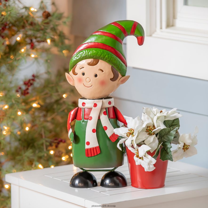 kovinski bobble elf s sadilnikom Plow & Hearth 2V4608135 dvorišče & vrt