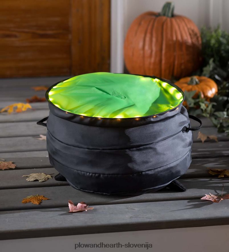 notranji/zunanji čarovniški kotel za noč čarovnic z lučkami Plow & Hearth 2V4608205 dvorišče & vrt