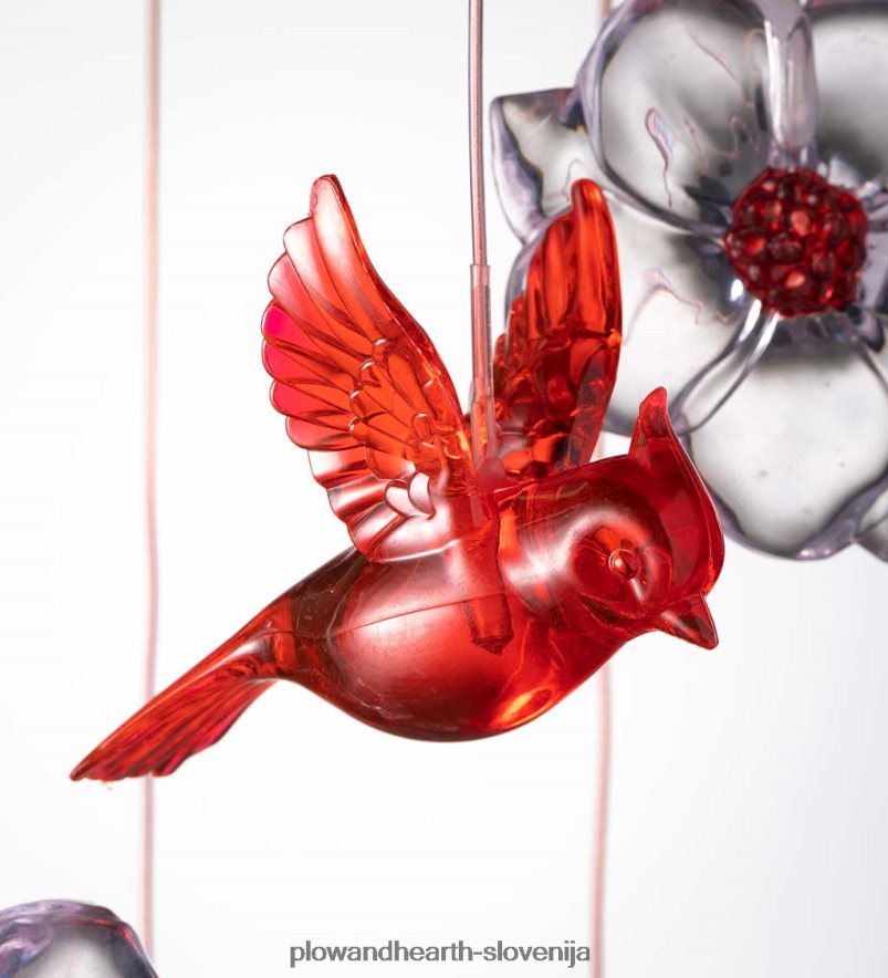 solarni mobilnik, ki spreminja barvo, s kardinali in rožami Plow & Hearth 2V4608303 dvorišče & vrt