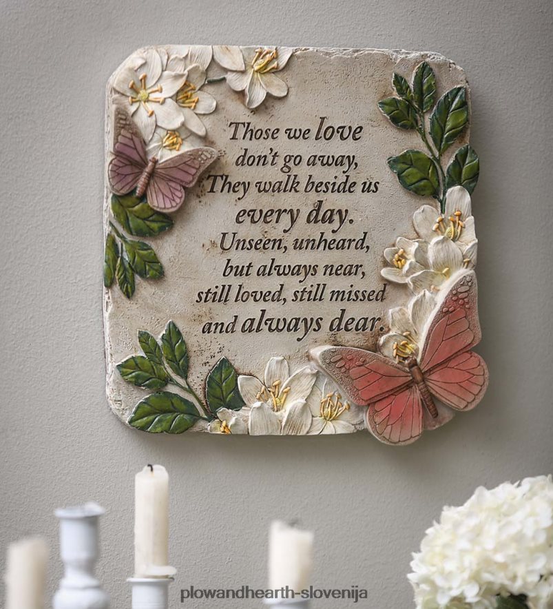 tisti, ki jih imamo radi metulji spominski vrtni kamen Plow & Hearth 2V4608294 dvorišče & vrt