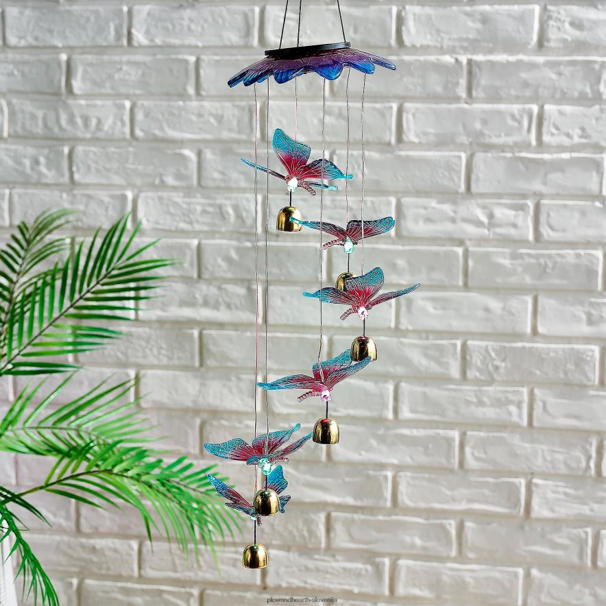 viseči solarni mobil z zvončki - kačji pastir Plow & Hearth 2V4608230 dvorišče & vrt