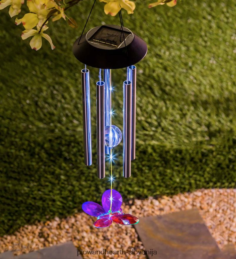 winged wonders sončni vetrni zvončki, komplet 3 Plow & Hearth 2V4608311 dvorišče & vrt