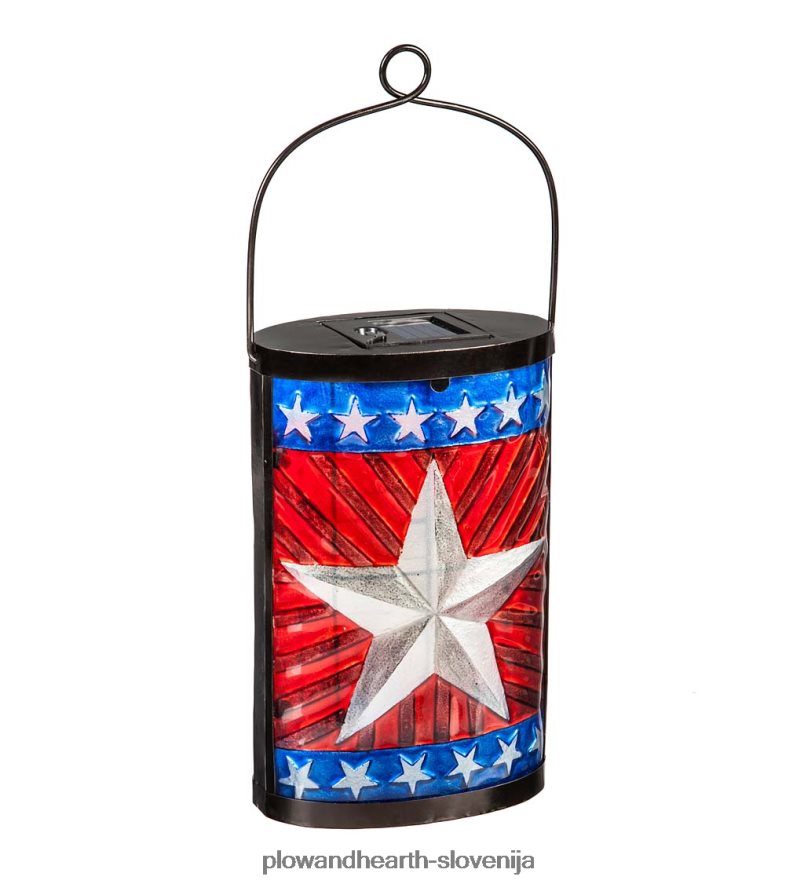 sončna svetilka z domoljubno zvezdno zastavo Plow & Hearth 2V4608468 dvorišče & vrt