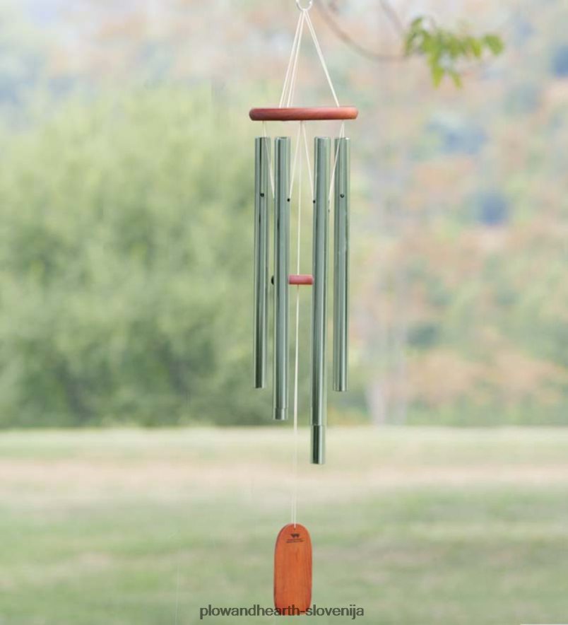vetrni zvončki iz aluminija in bambusa, odporni na vremenske vplive Plow & Hearth 2V4608448 dvorišče & vrt