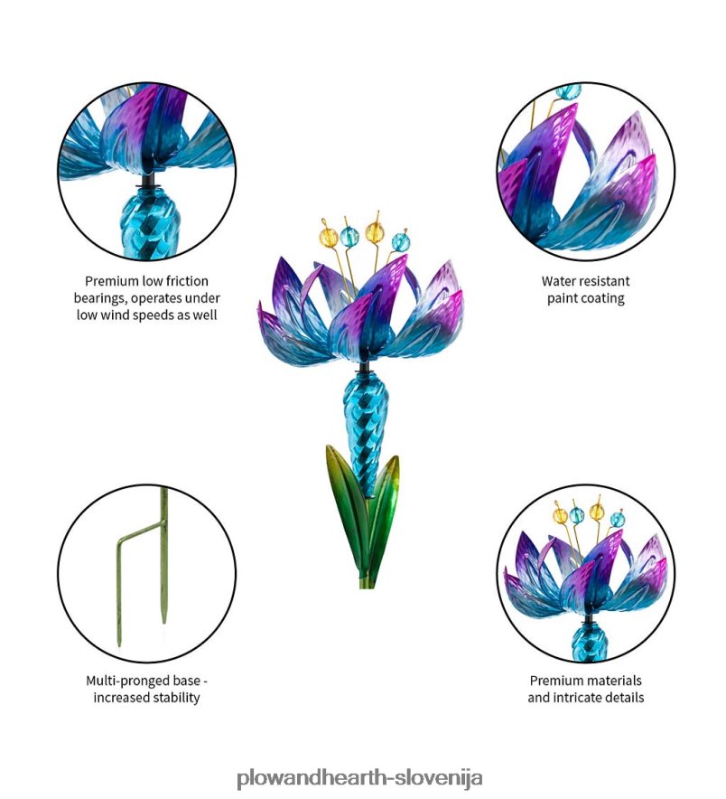 cvetlični vrtni kol - moder Plow & Hearth 2V4608141 dvorišče & vrt