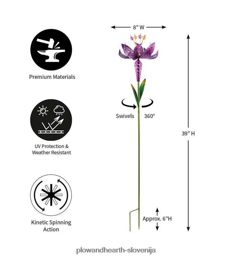 cvetlični vrtni kol - moder Plow & Hearth 2V4608141 dvorišče & vrt