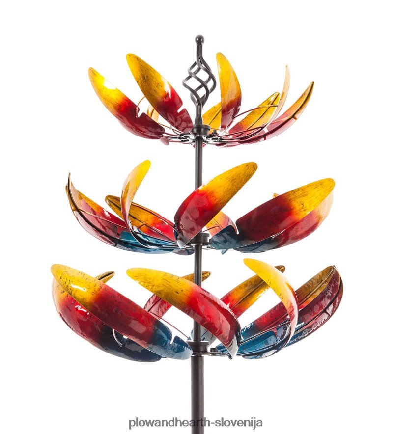 tristopenjska kovinska vetrnica z ombre valovi Plow & Hearth 2V4608137 dvorišče & vrt