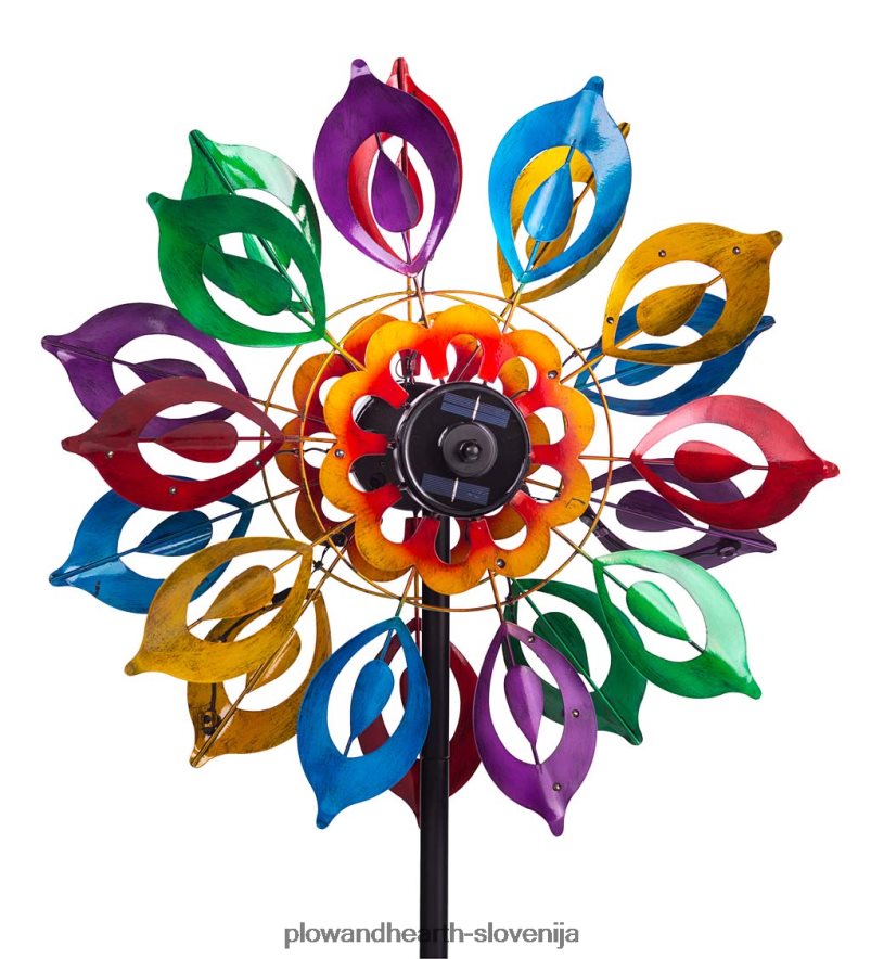 večbarvna lilija, sončno osvetljena kovinska vetrnica - multi Plow & Hearth 2V4608345 dvorišče & vrt