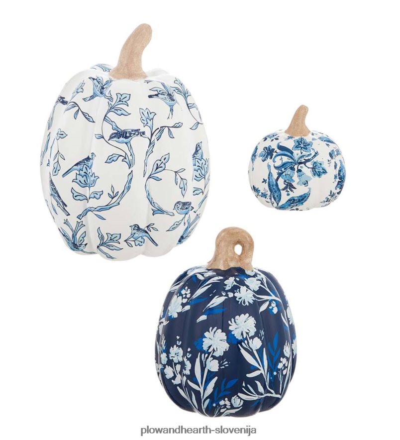 Artisan blues keramične buče, set 3 kom Plow & Hearth 2V4608423 dvorišče & vrt