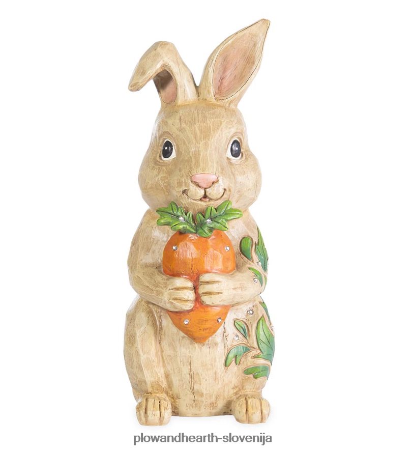 notranji/zunanji osvetljeni kip zajčka zajčka Plow & Hearth 2V4608111 dvorišče & vrt