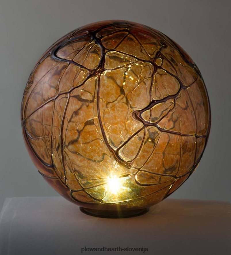 osvetljena solarna steklena krogla - dim Plow & Hearth 2V4608416 dvorišče & vrt