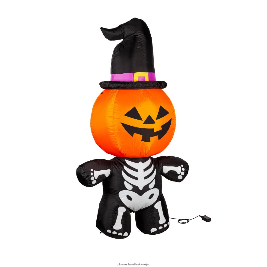osvetljeno jack-o-lantern okostnjak za noč čarovnic napihljiv Plow & Hearth 2V4608431 dvorišče & vrt