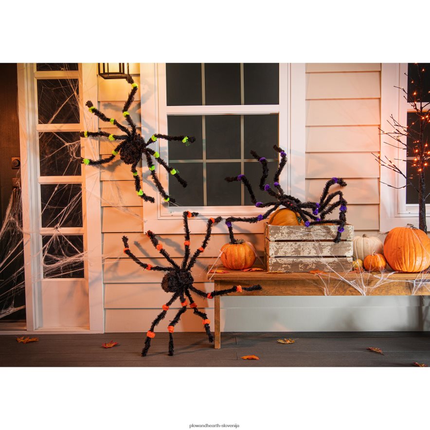 preveliki viseči pajki za noč čarovnic, komplet 3 Plow & Hearth 2V4608433 dvorišče & vrt