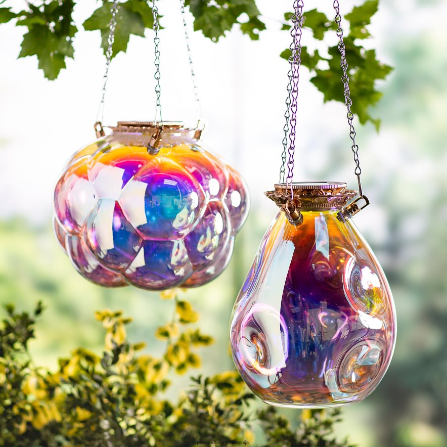 solarne viseče mavrične steklene luči Plow & Hearth 2V4608418 dvorišče & vrt