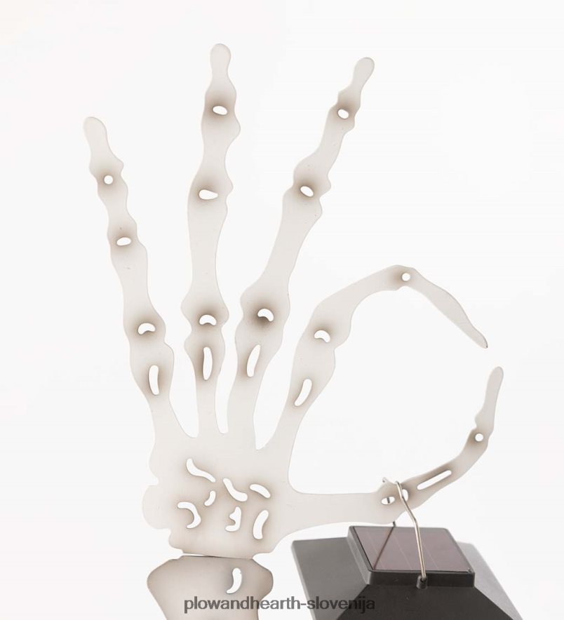 kovinski vložki za noč čarovnic v obliki okostnjaka s solarnimi lučkami, komplet 2 Plow & Hearth 2V4608133 dvorišče & vrt