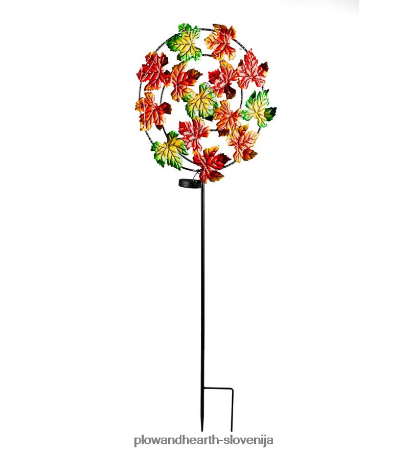 vrtni kol iz javorjevih listov s svetlobnim učinkom lovljenja sonca Plow & Hearth 2V4608443 dvorišče & vrt
