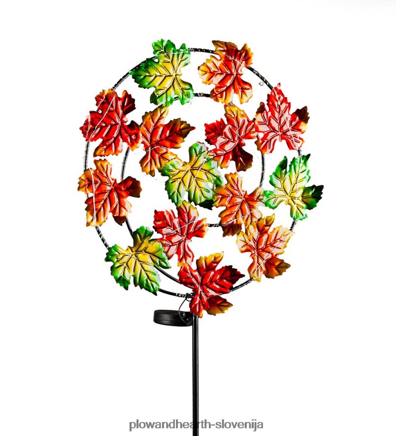 vrtni kol iz javorjevih listov s svetlobnim učinkom lovljenja sonca Plow & Hearth 2V4608443 dvorišče & vrt