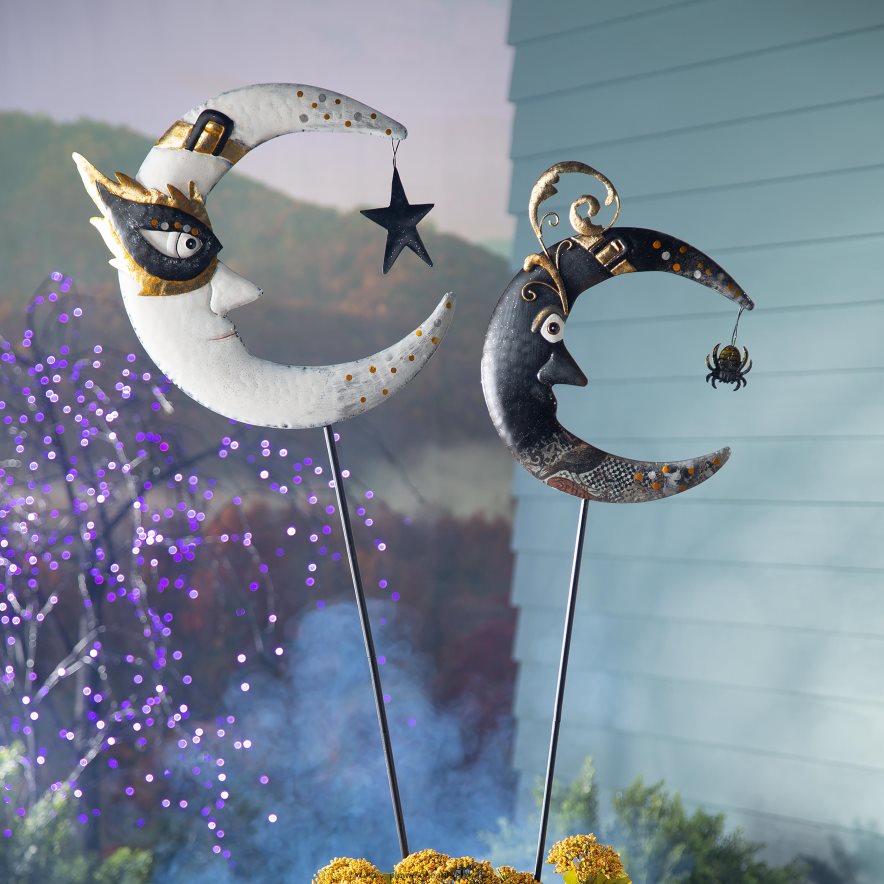 vrtni količek za noč čarovnic čarobna luna Plow & Hearth 2V4608316 dvorišče & vrt