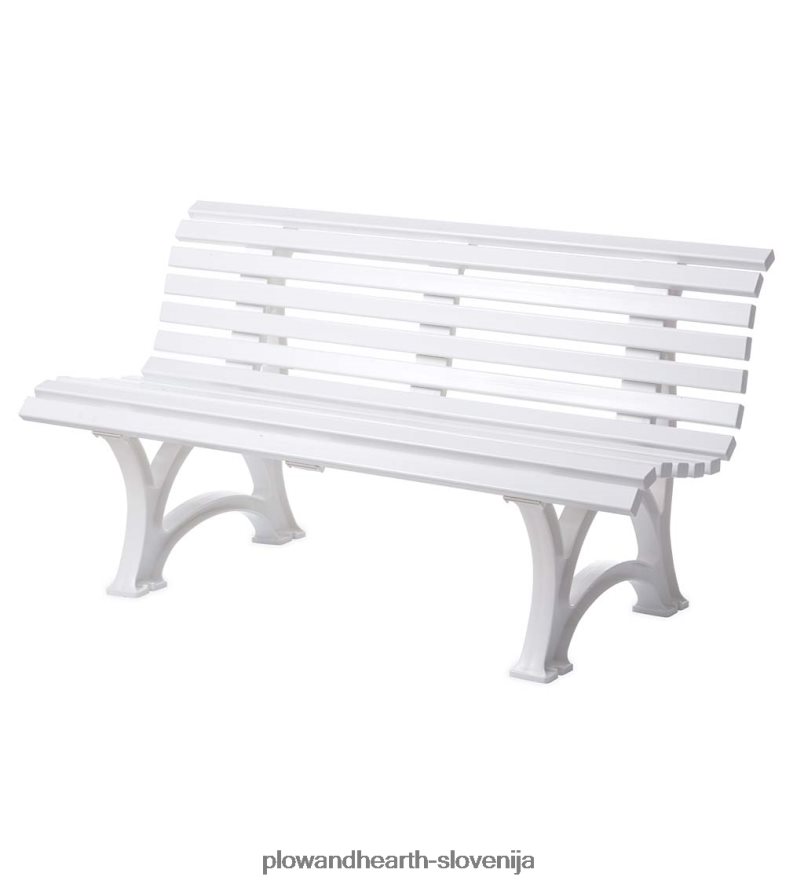 ergonomska pvc vrtna klop odporna na vremenske vplive - optični lesni ton Plow & Hearth 2V4608498 dvorišče & vrt