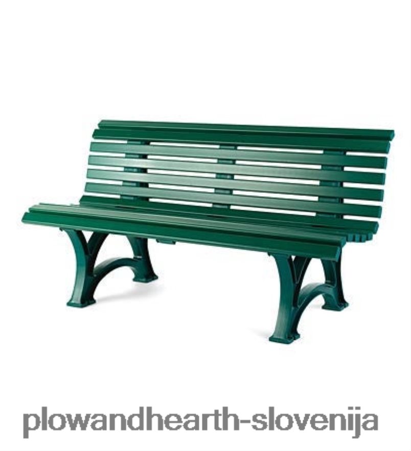 ergonomska pvc vrtna klop odporna na vremenske vplive - optični lesni ton Plow & Hearth 2V4608498 dvorišče & vrt