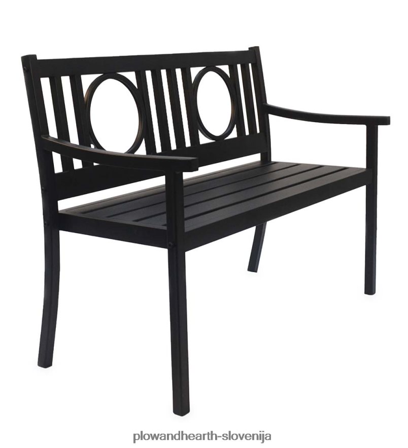 jeklena vrtna klop grayson - črna Plow & Hearth 2V4608502 dvorišče & vrt