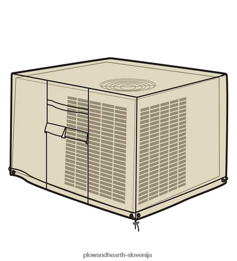 deluxe kvadratna prevleka za klimatsko napravo - rjava Plow & Hearth 2V46081006 dvorišče & vrt