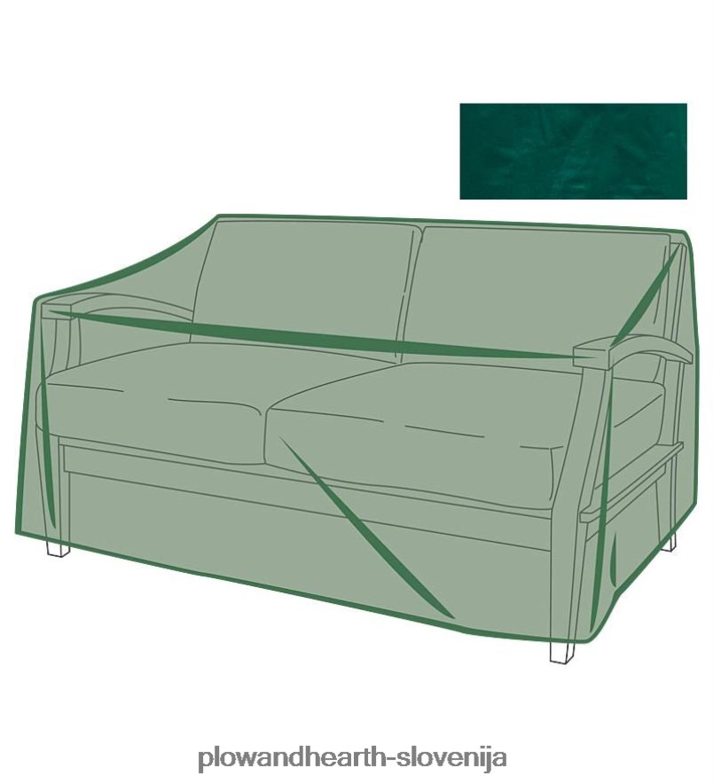 klasična pohištvena prevleka za vse vremenske razmere za ljubezenski sedež - zelena Plow & Hearth 2V46081039 dvorišče & vrt