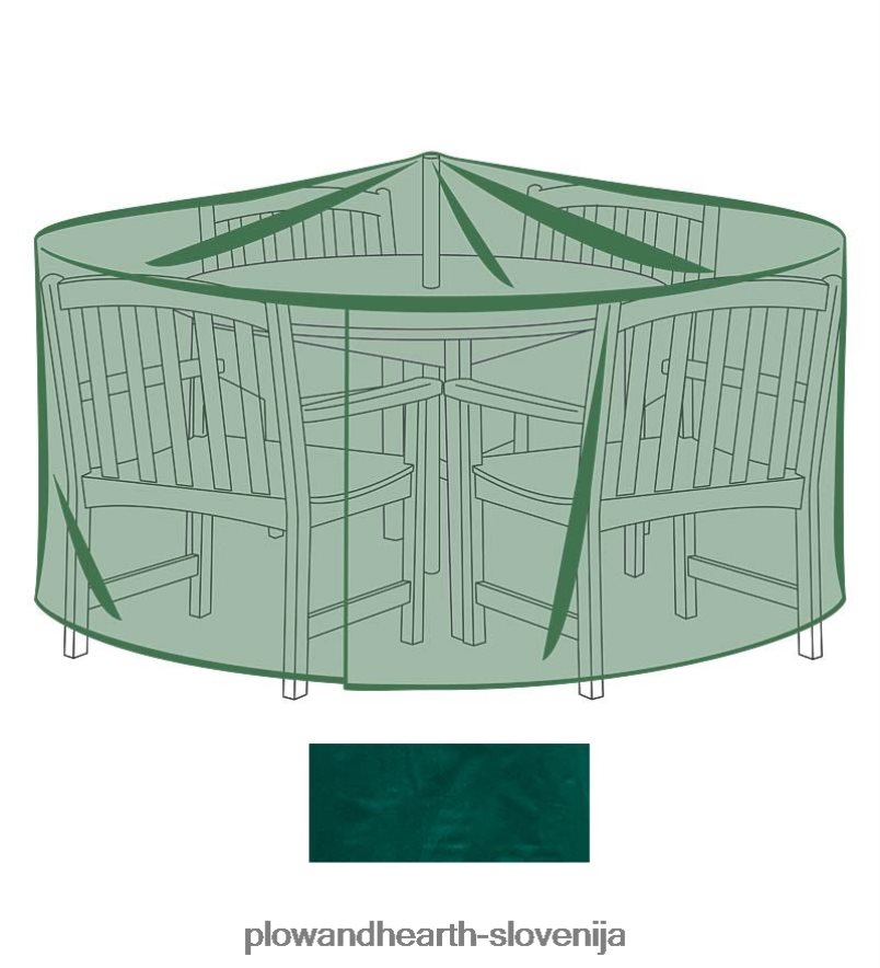 klasično zunanje pohištvo za vse vremenske razmere za x-veliko okroglo mizo in stole - zelena Plow & Hearth 2V46081067 dvorišče & vrt