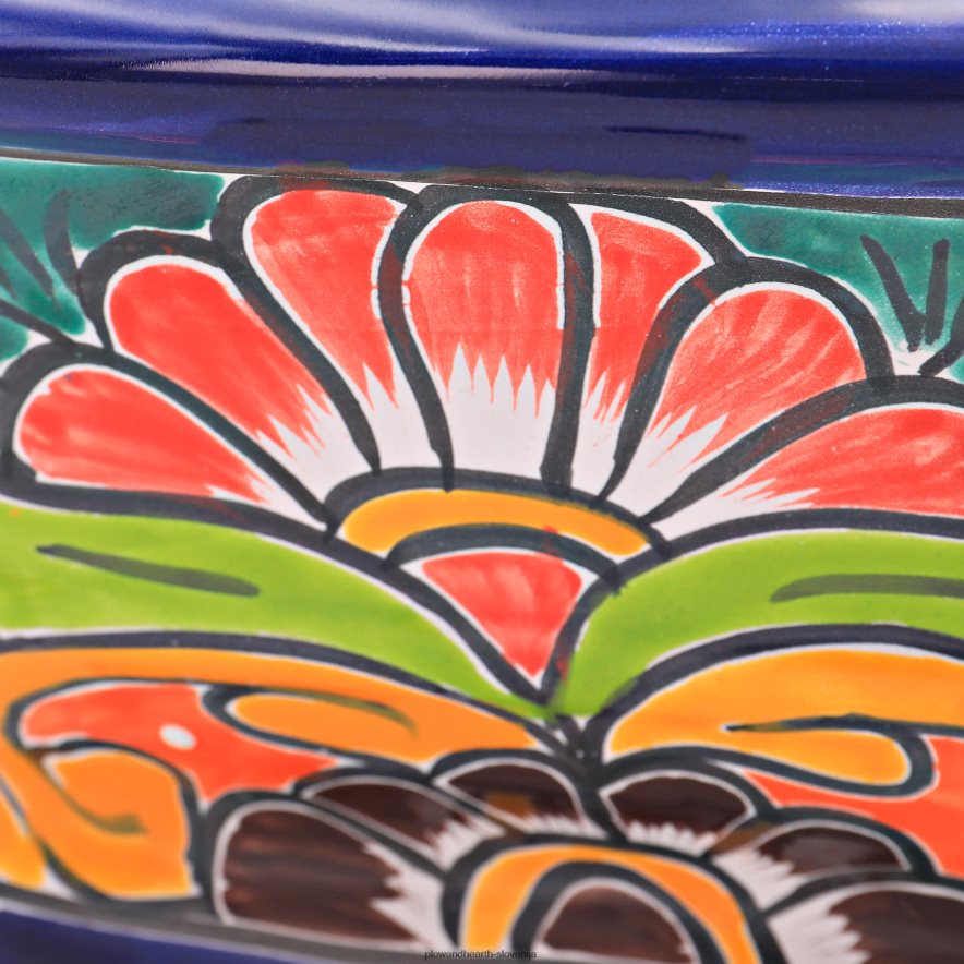 belo in mornarsko modro talavera ledge sadilnik Plow & Hearth 2V4608972 dvorišče & vrt