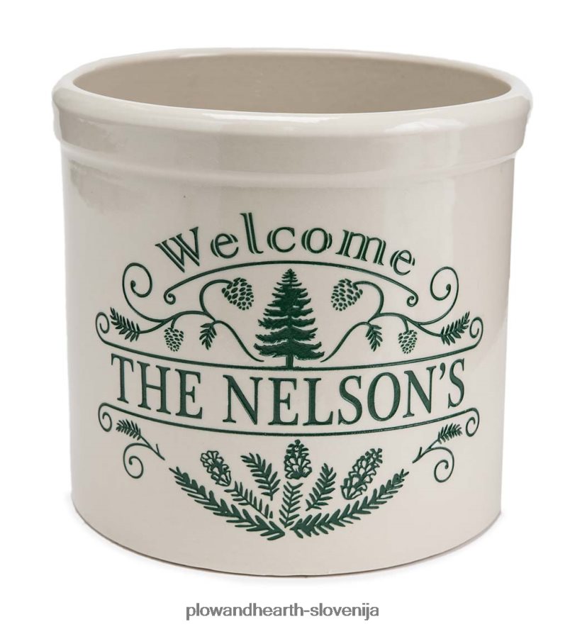 personalizirana lončena posoda za dobrodošlico iz bora - črna Plow & Hearth 2V4608916 dvorišče & vrt