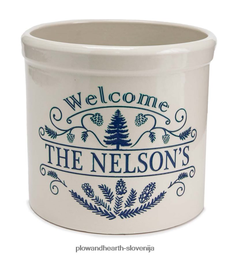 personalizirana lončena posoda za dobrodošlico iz bora - črna Plow & Hearth 2V4608916 dvorišče & vrt