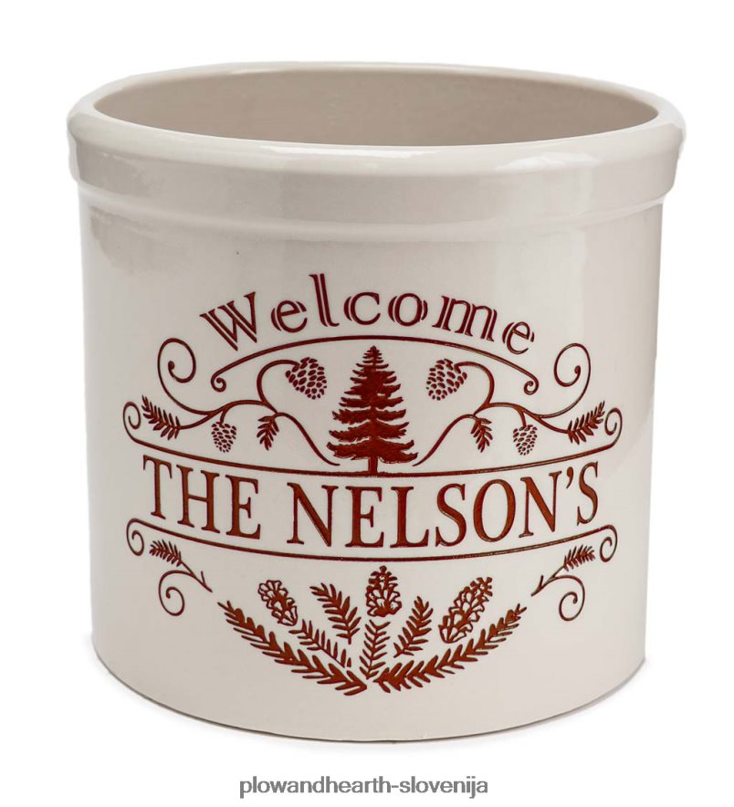 personalizirana lončena posoda za dobrodošlico iz bora - črna Plow & Hearth 2V4608916 dvorišče & vrt